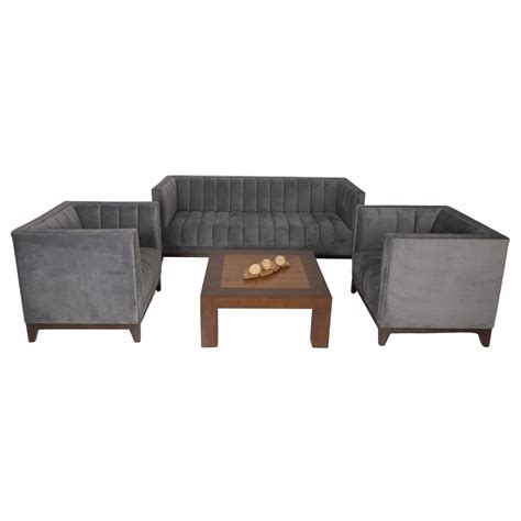 L Chelsea Sofa With Natural Center Coffee Table Singhe Furniture