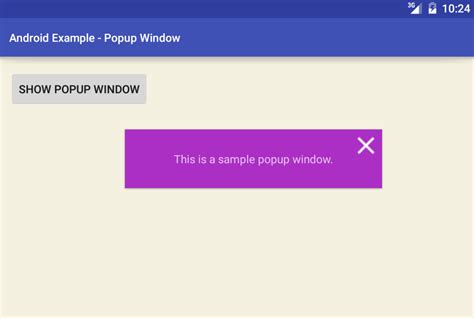 Popup Window Android Example Jigopost
