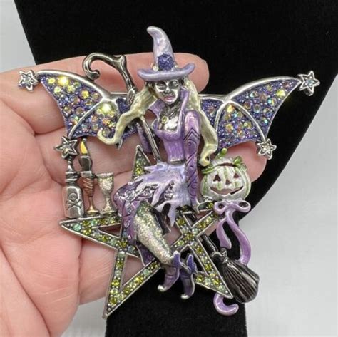 Kirks Folly Goddess Witch Halloween Pin Brooch New In Box Ebay