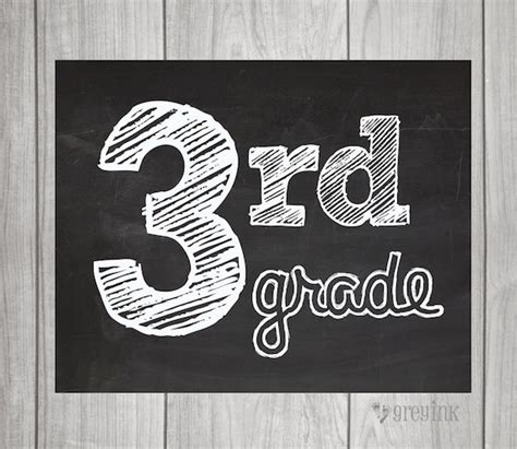 3rd Grade Chalkboard Sign Etsy