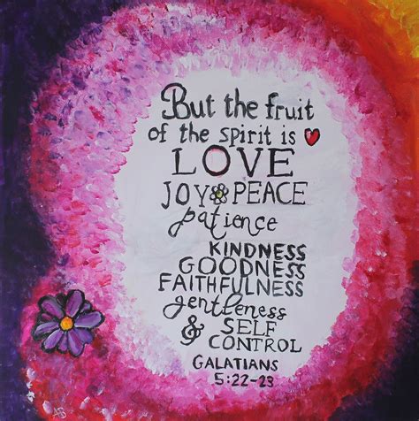 Fruit Of The Spirit Acrylic On Canvas A Colourful Bible Verse Canvas Displaying Galatians 5