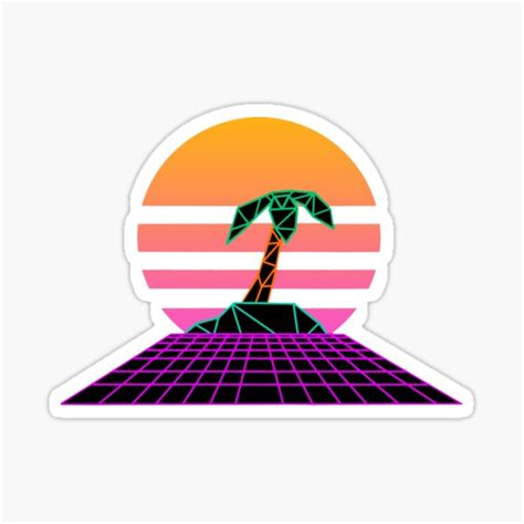 Vaporwave Island Sticker By Cubixcola Redbubble