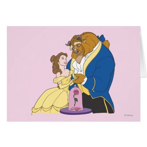 Belle And Beast Holding Hands Greeting Card Zazzle