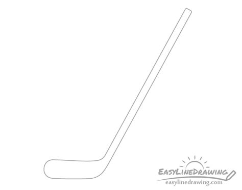 How To Draw A Hockey Stick Step By Step Easylinedrawing