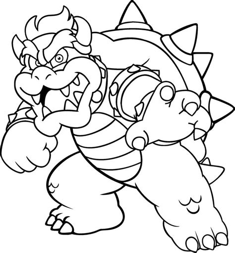 Bowser Mario Coloring Pages Super Mario Coloring Pages Cartoon