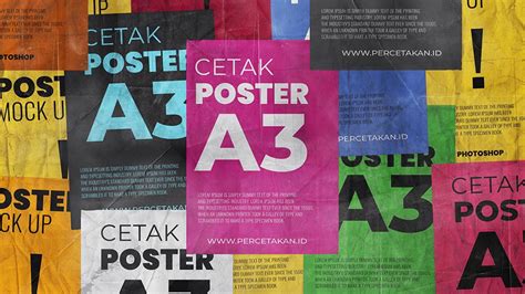 Poster A3 Lima Warna Offset Printing