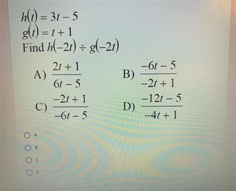 Solved Ht 3 5 Gt 11 Find H2t G 21 2t 1 A