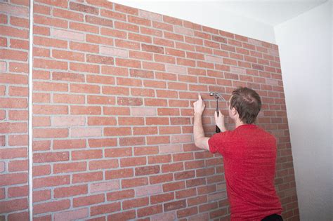Diy Faux Brick Wall Easy Faux Brick Wall Using Brick Paneling