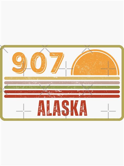 Alaska Area Code 907 Sticker For Sale By Kizhursudam Redbubble