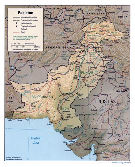 Large Detailed Political And Administrative Map Of Pakistan With Relief