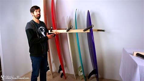 Vertical Surfboard Wall Rack Wood Surf Rack Storeyourboard Youtube