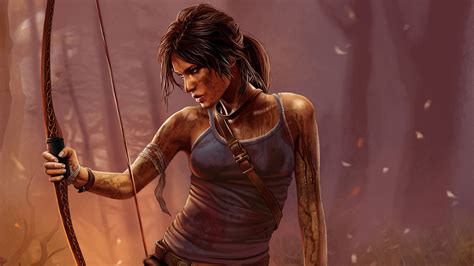 Wallpaper Tomb Raider, Lara Croft, PC game, night, bow 2560x1920 HD Picture, Image