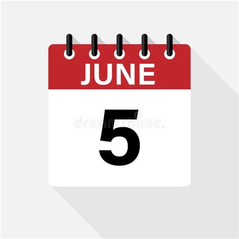 June 5 Calendar Icon Stock Illustrations 125 June 5 Calendar Icon