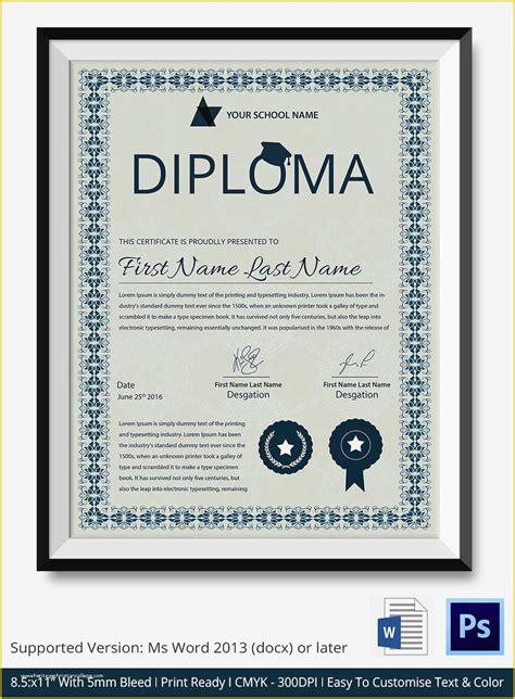 Free Diploma Templates Of Word Certificate Template 31 Free Download