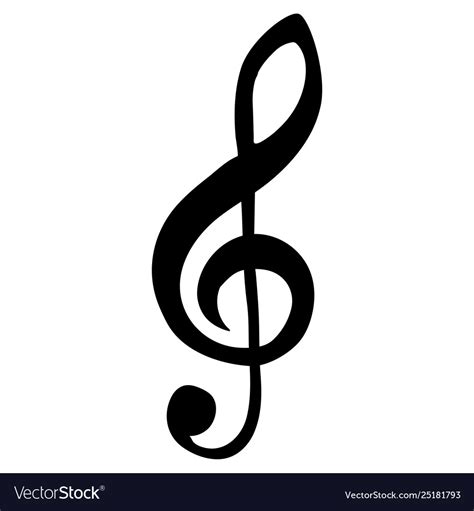 The treble clef is the most common clef in music. Clef musical note Royalty Free Vector Image - VectorStock