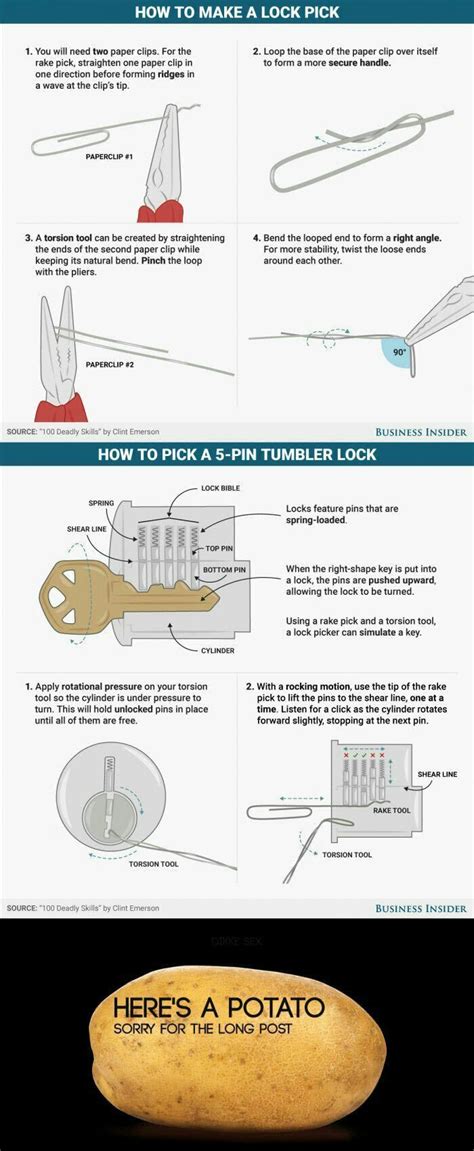 But hardly anyone really knows how to pick a lock, hence why locksmiths get paid $60+ for a 2 min job. How To Pick A Lock | Lock-picking, Paper clip, Lock