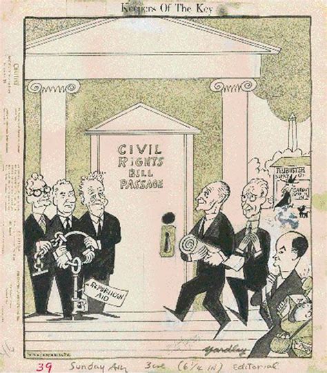 A Cartoon Of The Passage Of The Civil Rights Act Of 1964 A Cartoon