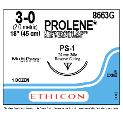 Ethicon 8663g Prolene Polypropylene Suture