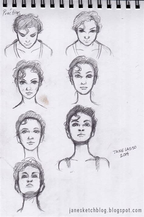 Dibujos Y Sketches De Jane Lasso Práctica De Cabeza En Varios ángulos