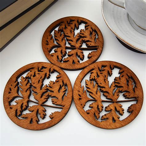 Wooden Coaster With Leaf Design By For Me & For You Designs | notonthehighstreet.com
