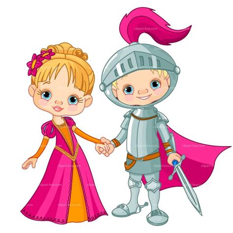 Cartoon Knight Princess Royalty Cartoon Illustration