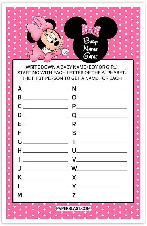 Buy Minnie Mouse Baby Shower Game Baby Name Game Online At Lowest Price In Ubuy India B QBPQGT