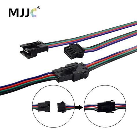 Led Connectors 4 Pin Rgb 5pin Rgbw Male Female Wire Connector With 15cm