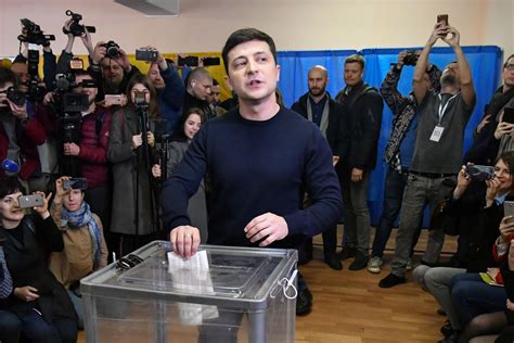 ukraine election comedian volodymyr zelensky ahead in first round exit polls show the