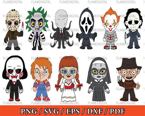 Chibi Horror Movie Characters Svg Bundle Bestsvgtrendy Scary Movie