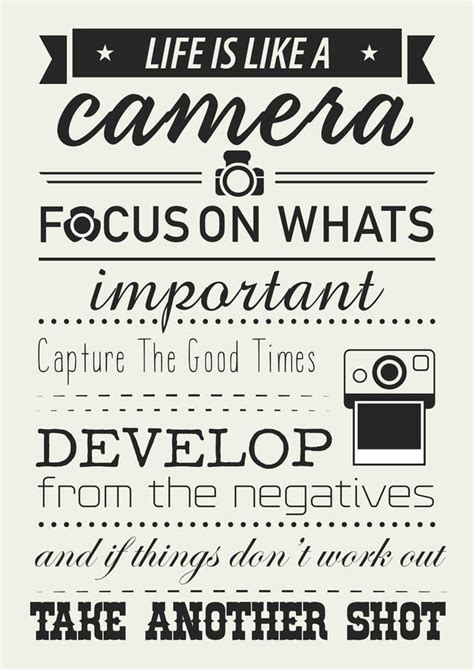 Life Is Like A Camera Quote Poster Camera Quotes