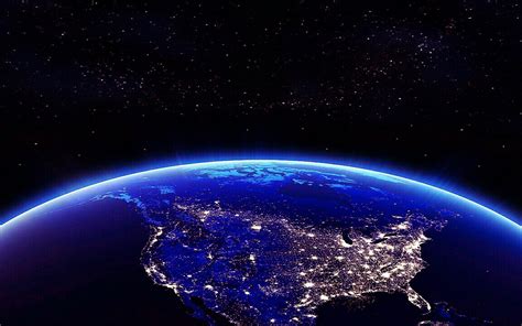 Earth North America In The Night View From Space 4k