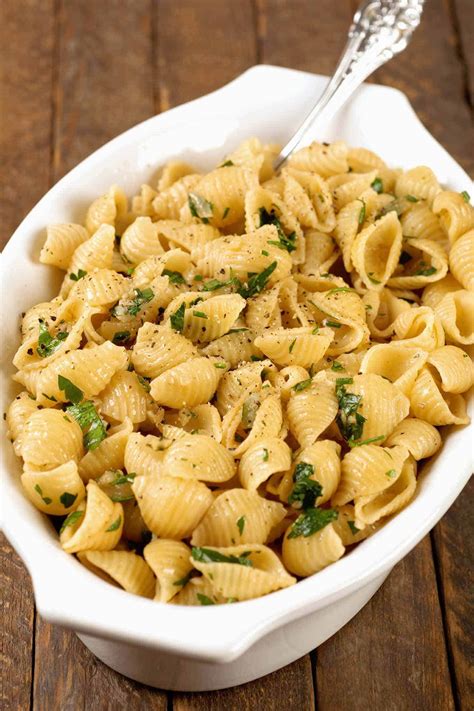 Garlic Buttered Pasta Shells Recipe Mygourmetconnection