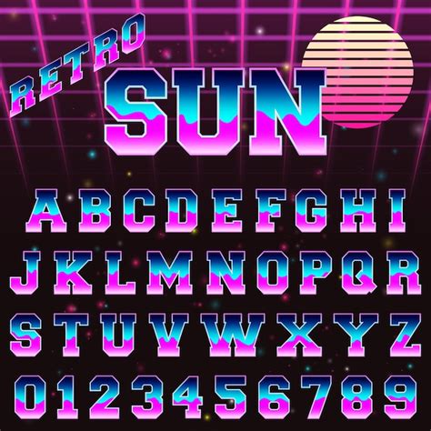 Premium Vector Alphabet Font Template Retro 80s Design