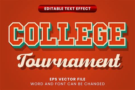 Premium Vector College Retro Vintage Editable Text Effect