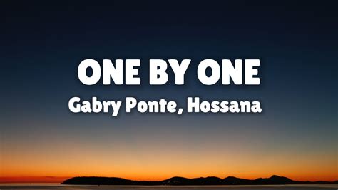 Gabry Ponte Hosanna One By One Lyrics Youtube