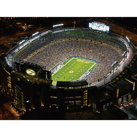 If you're a diehard football fan, you've probably thought of purchasing season tickets for your end zone seating: Green Bay Packers: Lambeau Field Aerial Mural - Giant NFL ...
