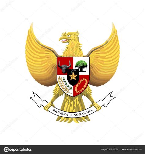 Garuda Pancasila Lowpoly Style Illustration Vector Design Stock