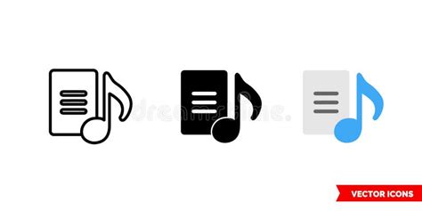 Lyrics Icon Of 3 Types Color Black And White Outline Isolated Vector Sign Symbol Stock