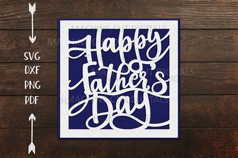 Happy Fathers day cut out card laser cut cricut svg dxf png By