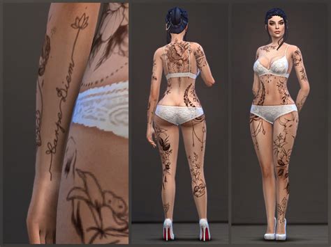 Carpe Diem Full Body Tattoo The Sims 4 Catalog