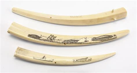 Sold Price Three Eskimo Engraved Walrus Tusk Cribbage Boards Depict