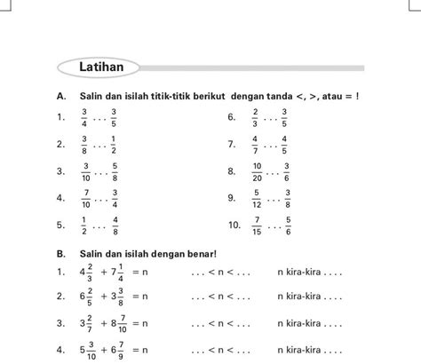 Contoh Latihan Soal Soal Matematika Penjumlahan Pecahan Kelas Sd My