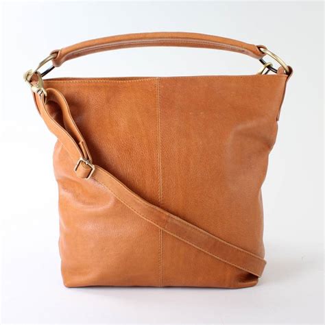 leather tote handbag beige