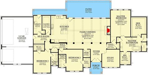 Exclusive Ranch House Plan With Cathedral Ceiling 440004pwl