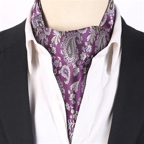 Purple With Lilac And Grey Paisley Ascot Cravat Nz Ties