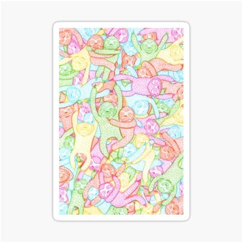 Neon Sloths Sticker By Slothsailor Redbubble