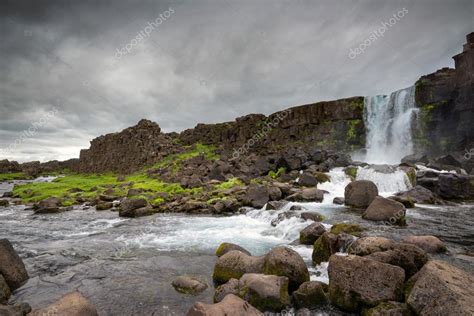 Oxarafoss Waterfalls In Iceland Stock Photo By ©luislouro 79024672