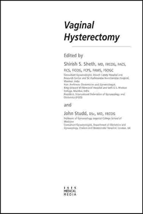 Pdf Vaginal Hysterectomy By Shirish S Sheth Ebook Perlego
