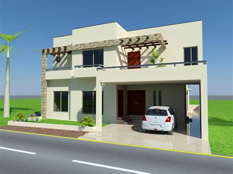 3d Front 10 Marla House Design Mian Wali Pakistan