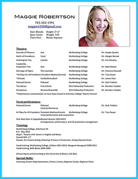 A major blunder that most. Outstanding Acting Resume Sample to Get Job Soon